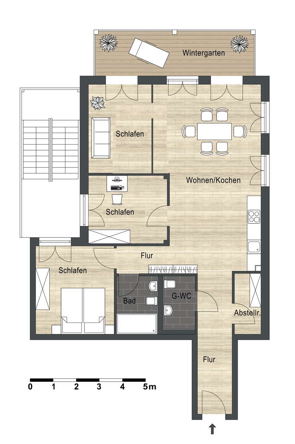 Grundriss Wohnung 15. 3.OG